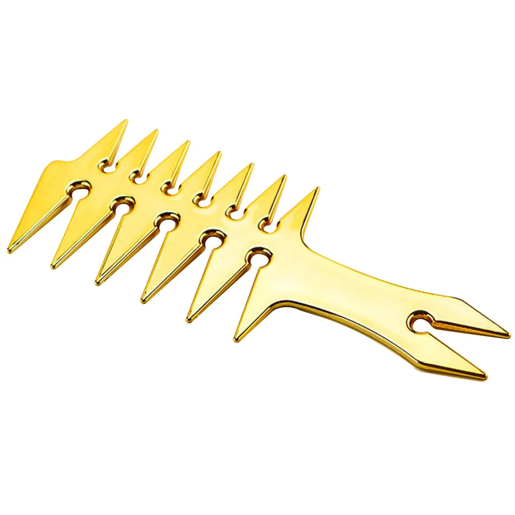 1Pcs Retro Oil Hair Styling Comb Premium Plastic Wide Tooth Golden Plated for Men Hairstyling Salon Daily Grooming Portable