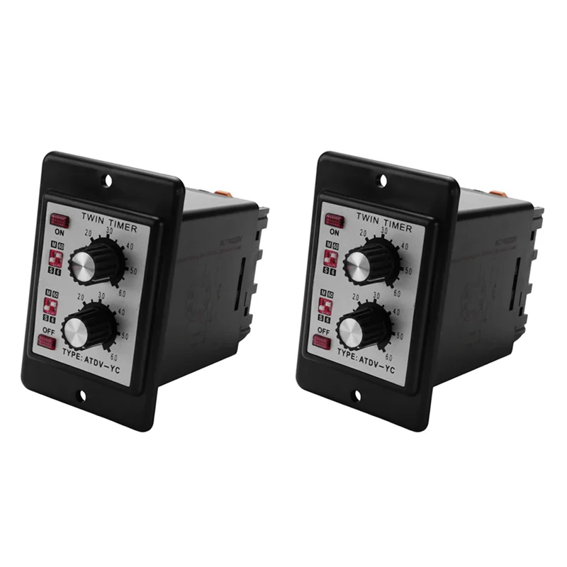 2X Aan Uit Twin Timer Relaisknop Controle Tijdschakelaar ATDV-YC 6S-60M Relaiskaart AC 110/220V Elektrische Toegang (AC110/220V)-TCES