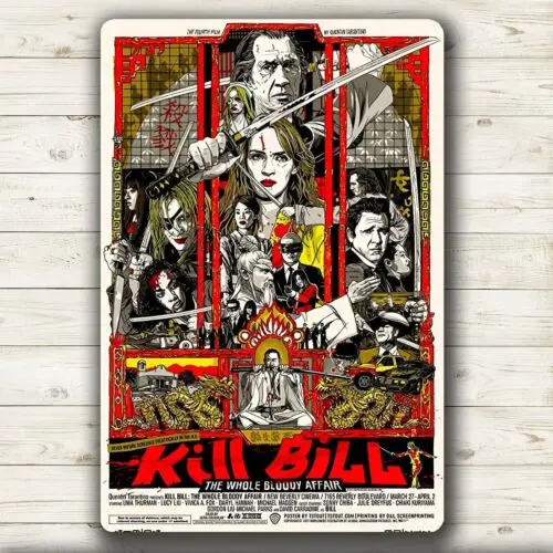 Kill Bill Uma Thurman Quentin Tarantino Movie Metal Poster Tin Sign 20x30cm
