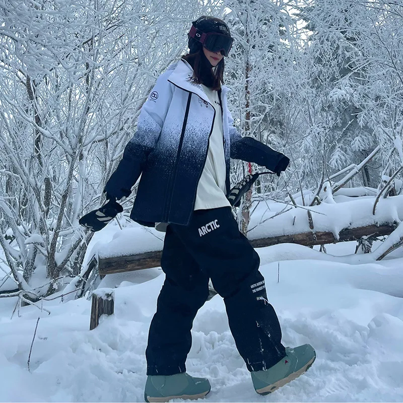 High Quality Men Women Snowboarding Suit Jacket and Bib Pants Winter Warm Waterproof Ski Outfit Mountain Snowsuit Snow Clothes