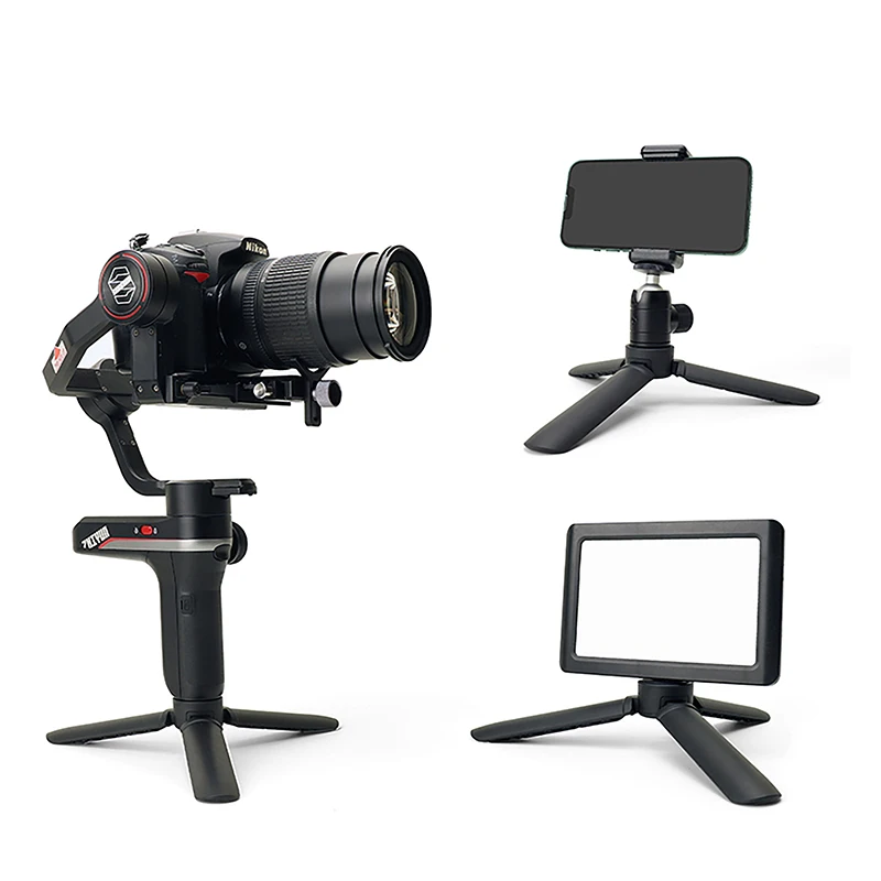 For OSMO Mobile 3/OM 4 Tripod Stand,Mini Tripod Stand W 1/4'' Screw For OSMO 4 3 2 Pocket 2 Zhiyun Smooth Q 4 Q Moza Feiyu