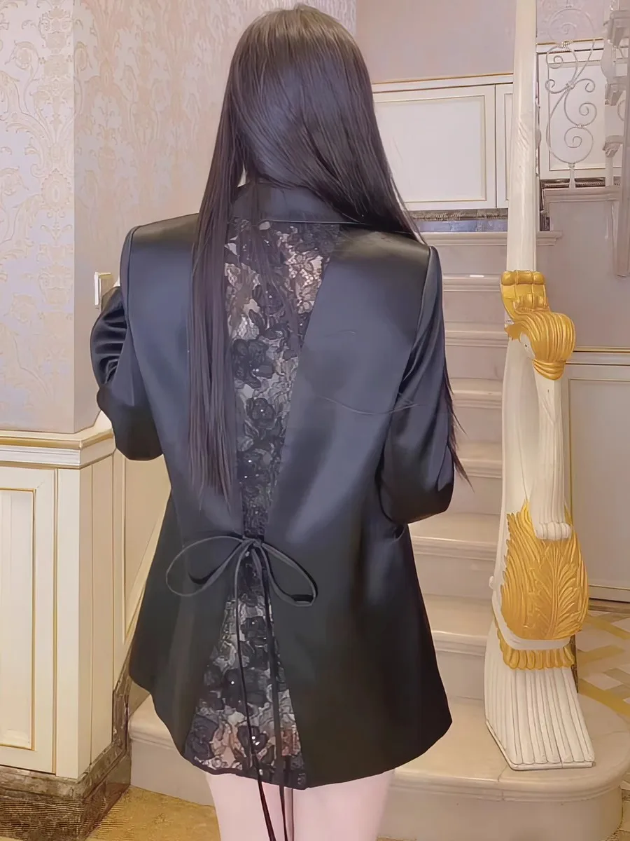 Leopard Print Mantel Frauen Herbst Winter Koreanischen Stil Nische Design Lose Anzug Jacke Casual Vintage Temperament Blazer