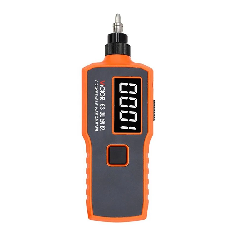 NEW 63 RuoShui Handheld 0~1999um  10 to 1000Hz with Build-in Probe Portable Vibrometro Vibrate Test Meter Vibration Meter
