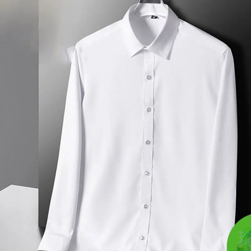 Spring Elegant Fashion Harajuku Slim Fit Male Clothes Loose Casual All Match Tops Square Neck Solid Button Long Sleeve Blusa