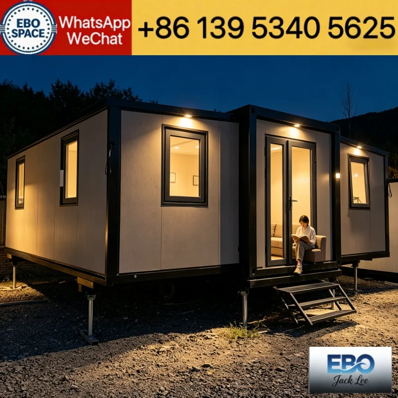Portable Mobile Capsule House 20ft Prefabricated Cabin Waterproof Sound Insulation Outdoor Glamping Resort