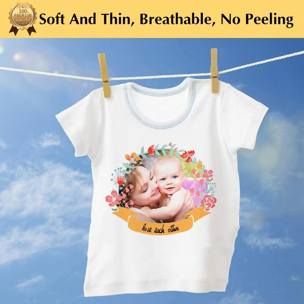 オリジナルデザインまたは写真を熱転写ステッカーにカスタマイズ - 衣類、DIY、洗濯可能なTシャツ、サーマルパッチ、DTFカラフルビニール