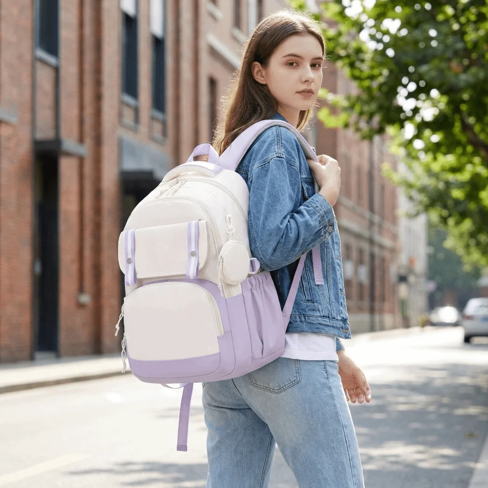 Sweet Oxford cloth Student Backpack Multiple Pockets Korean Style Student School Bag Harajuku Large Capacity Shoulders Bag