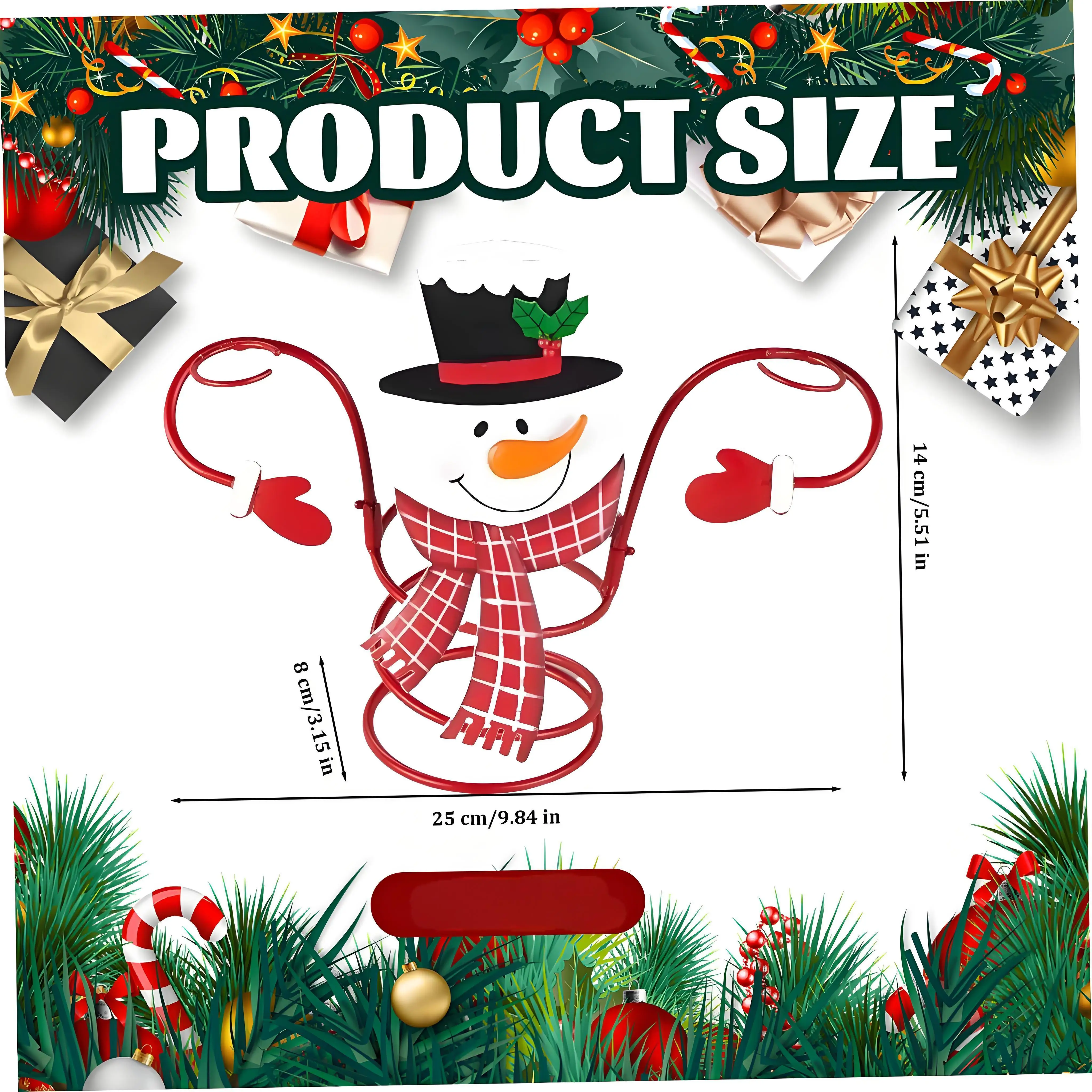 Festive Snowman Wine Bottle Holder, Metal Rack Holds 1 Bottle & 2 Glasses - Christmas Party & Home Bar Decor