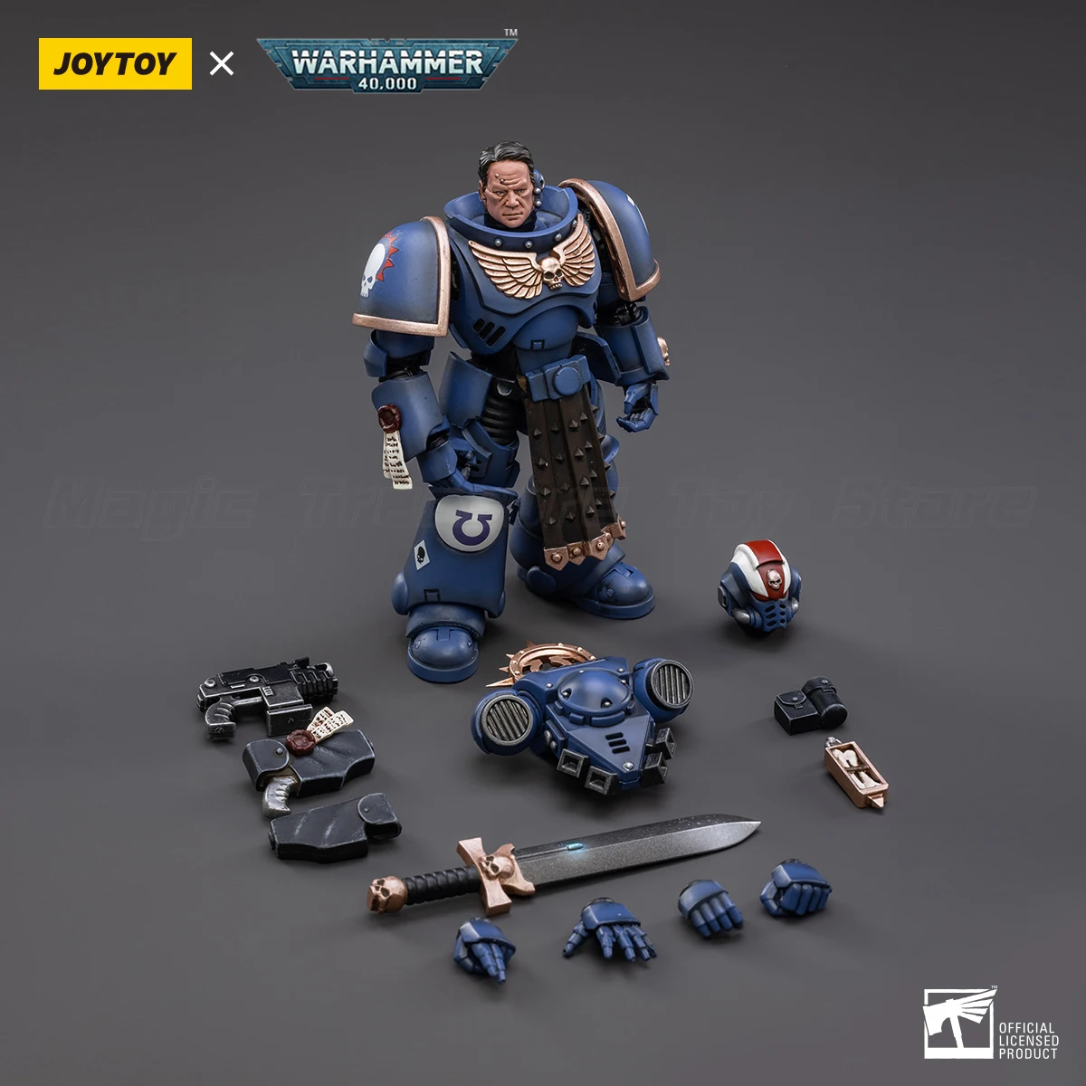 【متوفر】 JOYTOY 1/18 شخصية الحركة Warhammer 40k Ultramarines Primaris Lieutenant Amulius Toys هدايا
