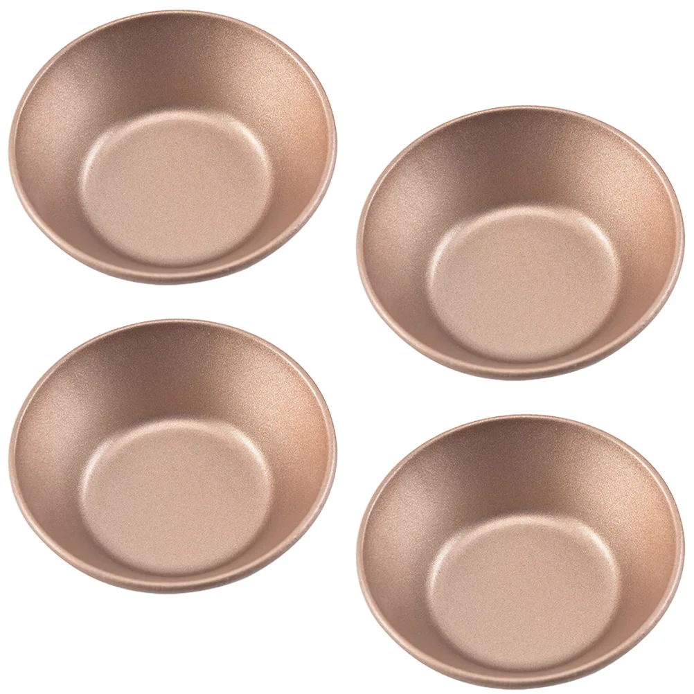 

4 Pcs Cake Cup Egg Tart Mold Pudding Cookie Stencils Baking Pan Tiny Pie Molds Set Carbon Steel Easy Clean Oven Use