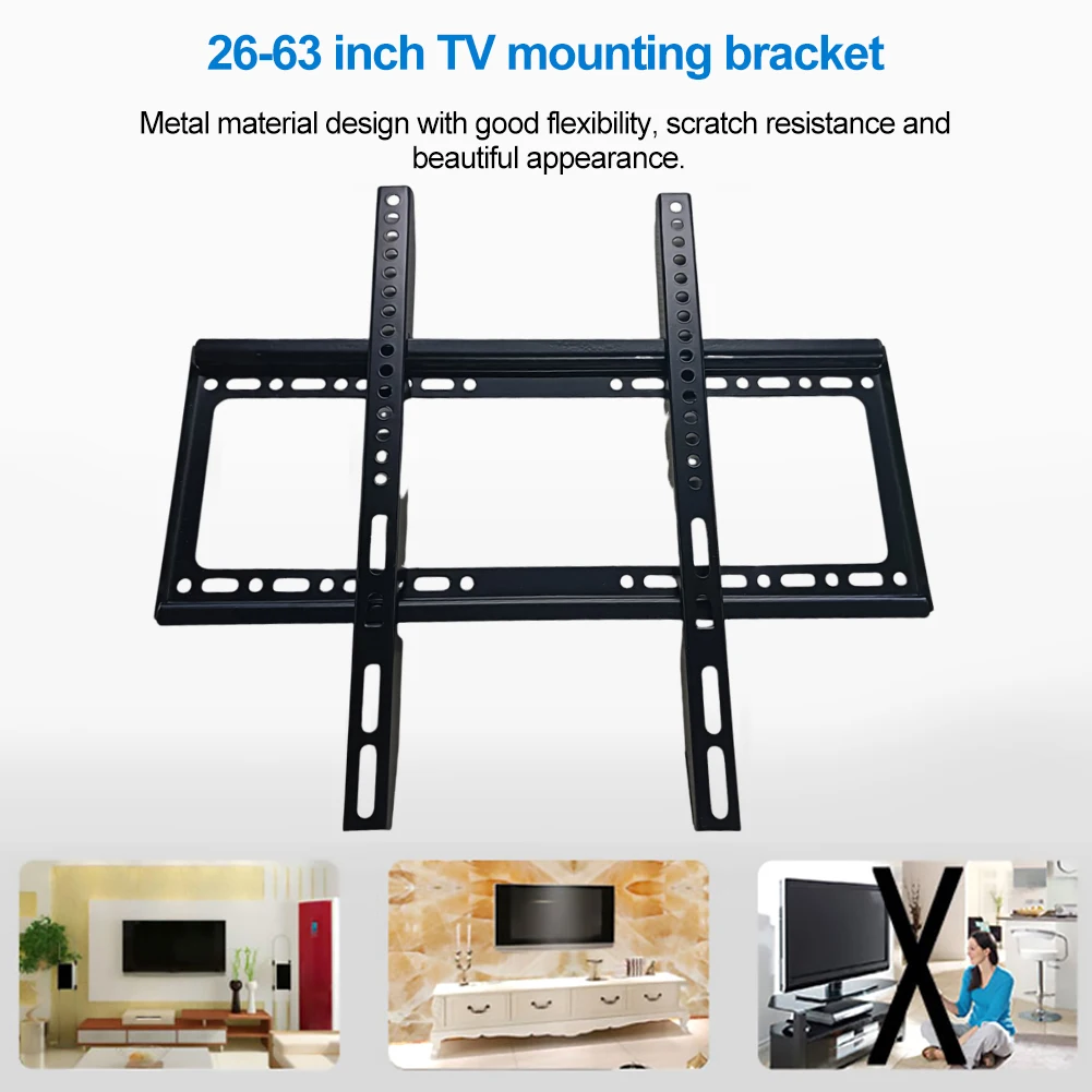 26-65inch Flat Panel TV Frame Universal TV Support Mount Adjustable Television Mounting Holder with Level for LCD LED TV Screen