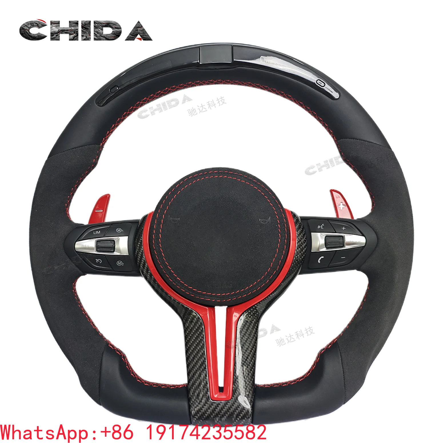 

Suede LED Leather Steering Wheel for BM-Ws E60 E83 E90 E91 F15 F10 F25 F26 F32 F80 F48 F39 M3 M5 M6 X1 X2 X3 X4 X5 X6