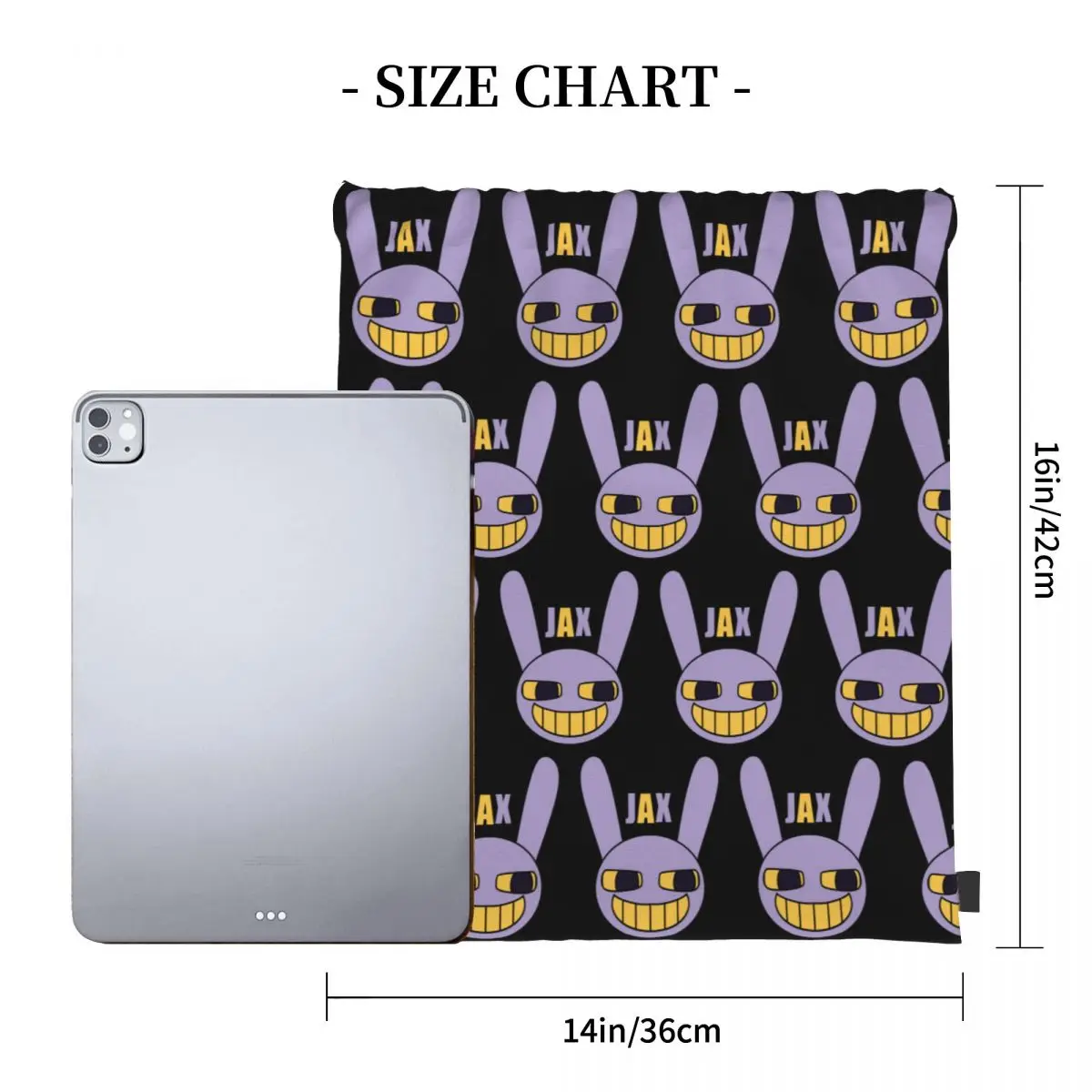 Jax With Name (The Amazing Digital Circus) Backpacks Casual Drawstring Bundle Pocket Shoes Bag Book Bags For Man Woman School