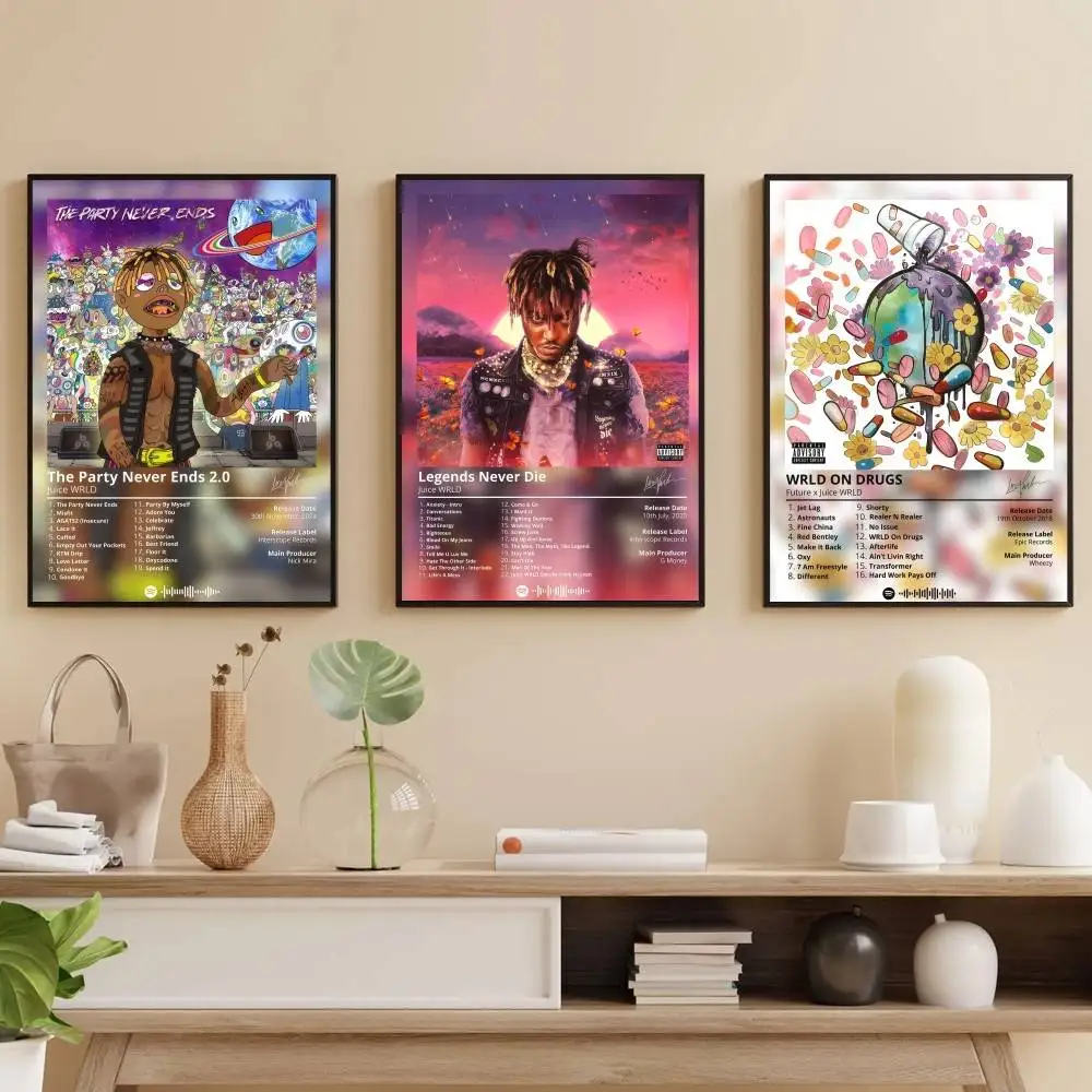 

J-Juice The Party Never Ends W-WRLD Poster Self-adhesive Art Waterproof Paper Sticker Coffee House Bar Room