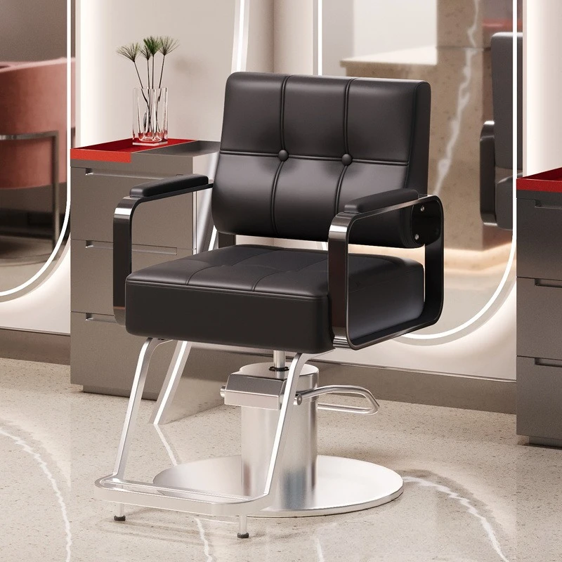 

light luxury barber chair black modern simple professional hairdressing chair lifting swivel silla de barbero salon furniture