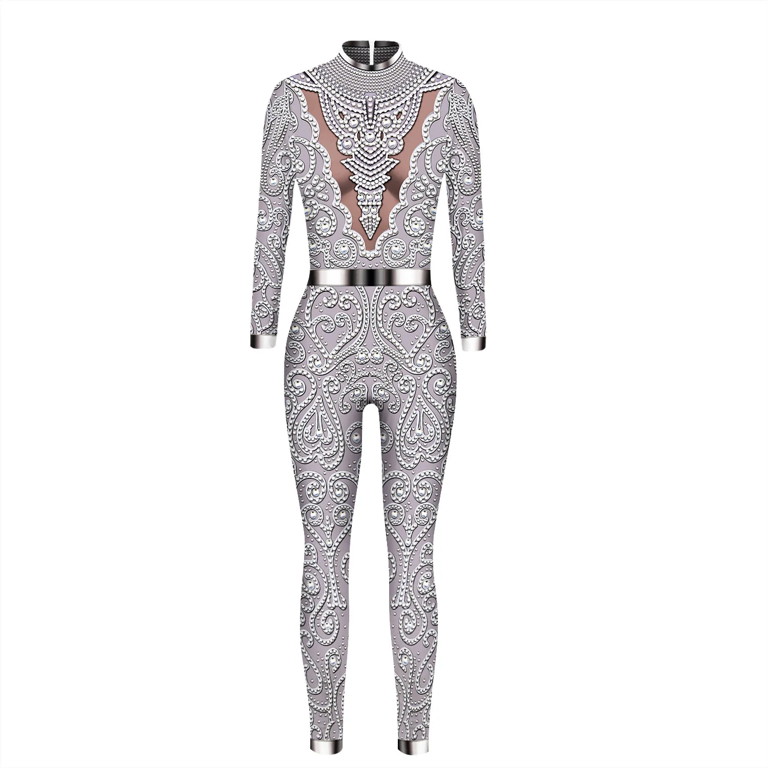 

Women Men Future Robot Machine 3D Printed Punk Jumpsuit Halloween Cosplay Costumes Party Role Playing Dress Up Outfit