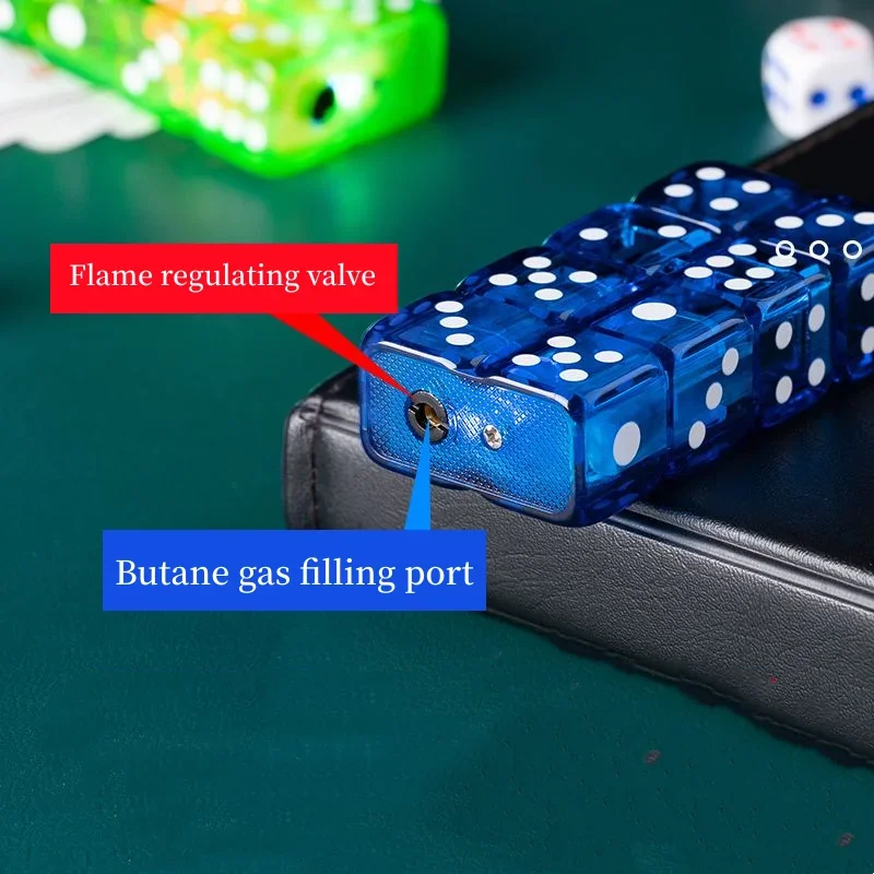 Double Row Dice Flashing Lights, Transparent Lighters, Windproof, Red Flames, mahjong, Scientific Sense