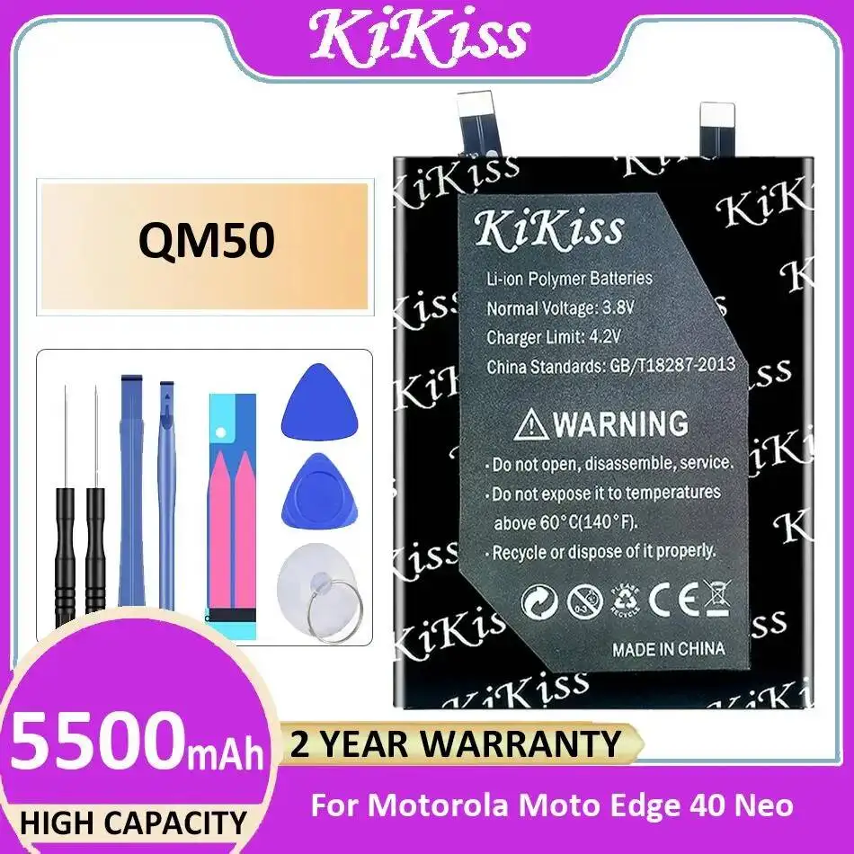 

Для Motorola Moto Edge 40 Neo Стабильный аккумулятор для мобильного телефона 5500 мАч Высокая производительность QM50