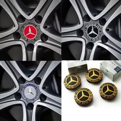 4PCS 75mm automobile hub center cover is suitable for Mercedes-Benz B/C/E/S A C200L GLK CLA GLC retro gold multicolor optional.