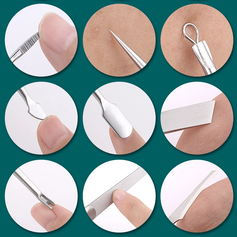 4/6/7 قطعة المهنية الفولاذ المقاوم للصدأ باديكير عدة المزدوج رئيس الكالس مزيل/جهاز انتهازي للبشرة للمنزل سبا وصالون استخدام العناية بالقدم