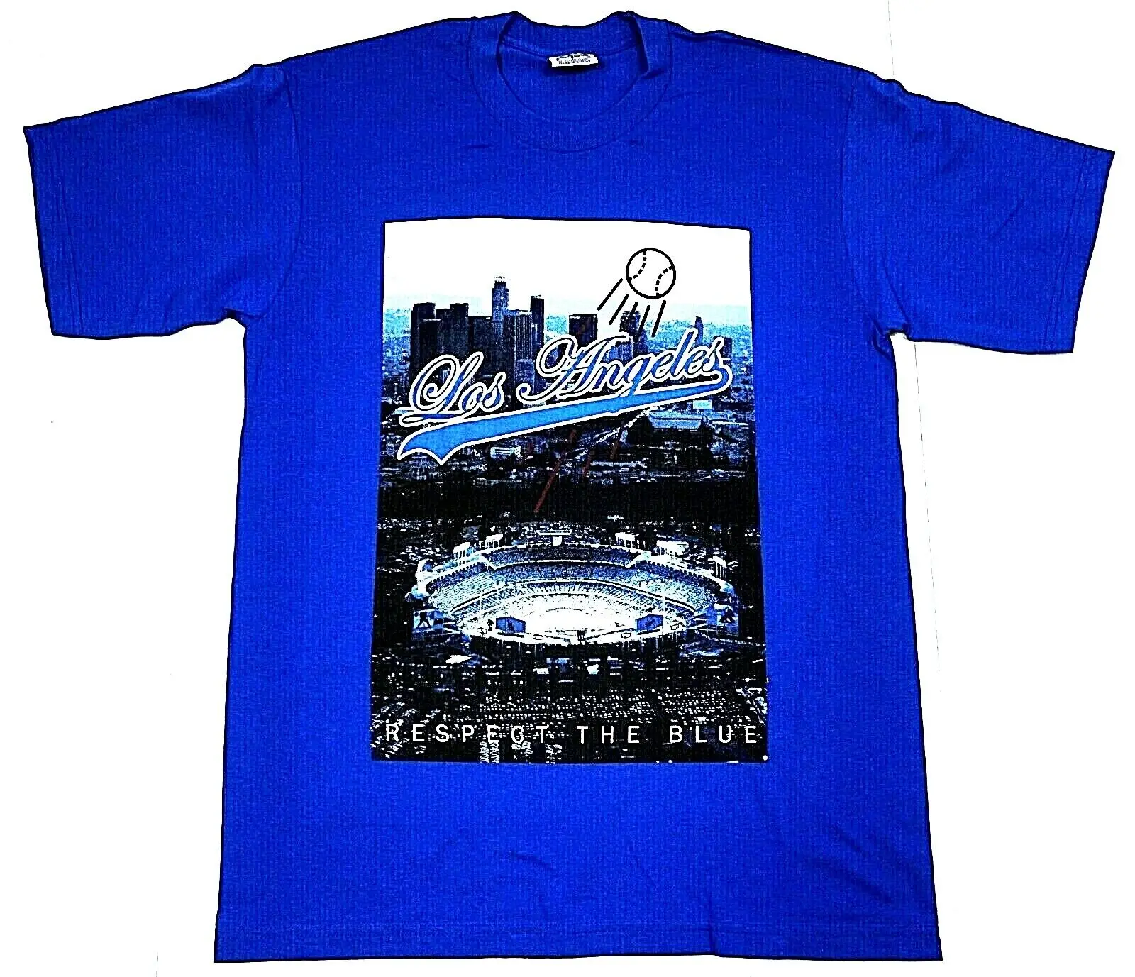 LOS ANGELES T shirt LA Baseball Chavez Ravine 100 Cotton Men's Blue New