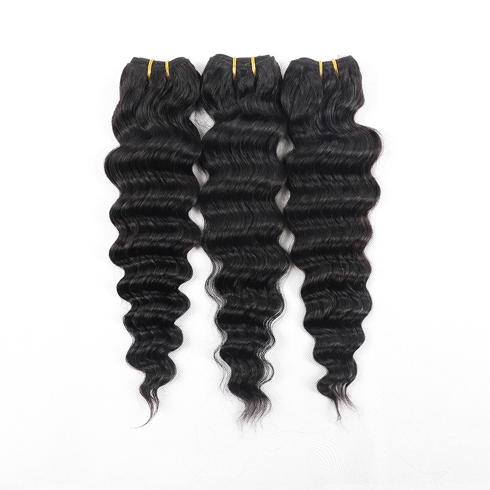 

1/2 Bundles Human Hair Bundles Deep Wave Bundles Human Hair Extensions 12A Brazilian Virgin Deep Wave Human Hair Natural Color