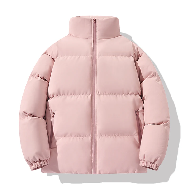 

Cotton-padded Coats for Men Thickened Stand-up Collar Fashionable Windproof Hiking Jacket Trendy Couple Solid Color Coats Winter