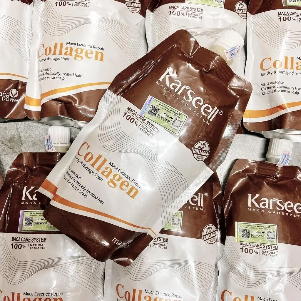 Masker Rambut Kolagen Karseell Maca Power Original 500ml, Menutrisi & Memperbaiki Rambut Kering & Rusak