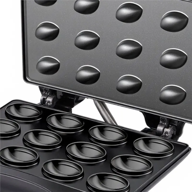 M02K-Non-Stick Surface Electric 12-Hole Walnut Cake Waffle Maker With Nuts Biscuit Maker For Baking Business-EU Plug