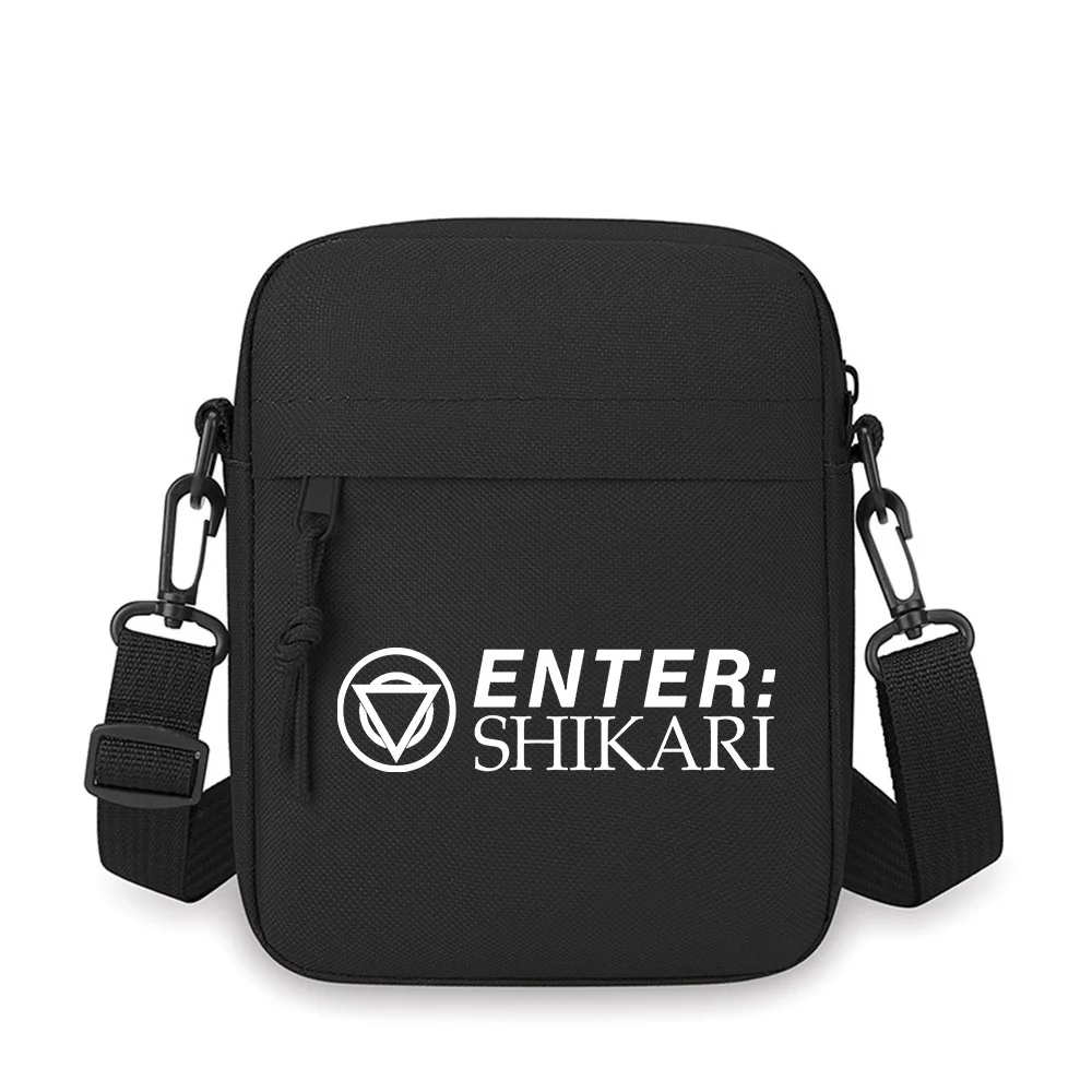 

Geometric triangle circles,white text Men Crossbody Bag Single Shoulder Women Cartoon Anime Film Printing Design Unisex