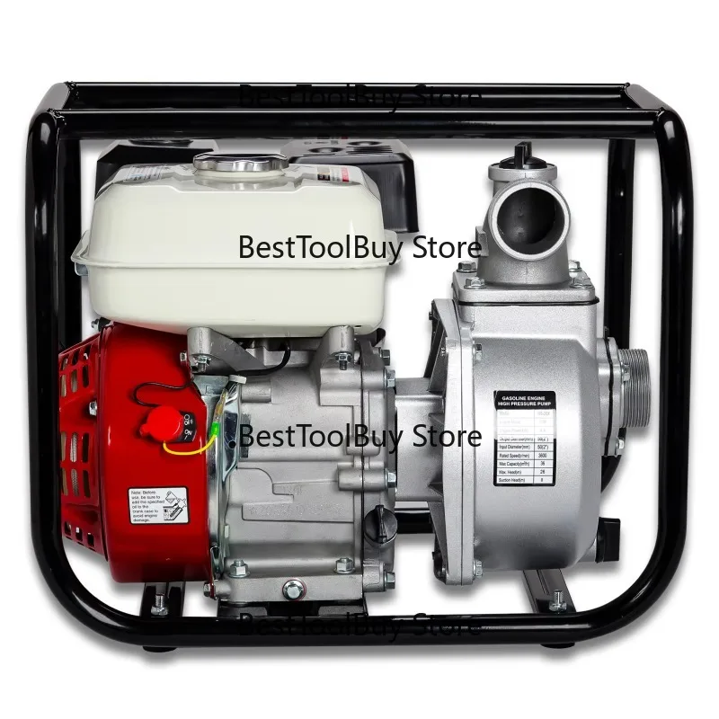 Pompe à eau à essence économique TJ168FB de 2 pouces, 3,8 kW, 6,5 CV, 196 cm³, haute pression, grand débit