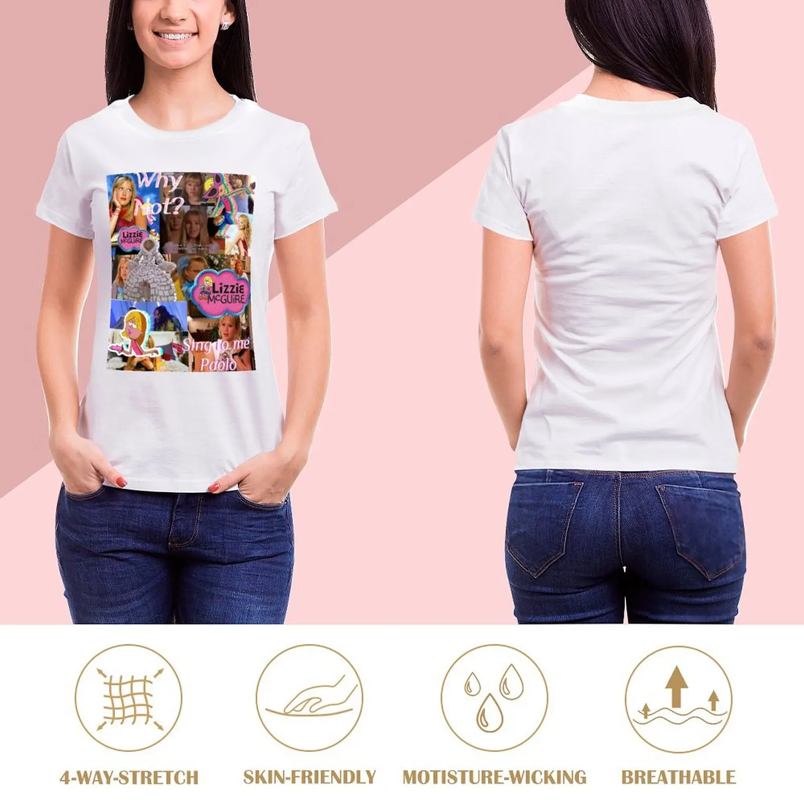 Lizzie McGuire Collage T-shirt tops funny Female clothing clothes for Women