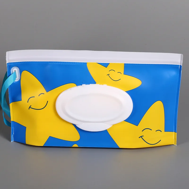 Eco-Friendly Baby Wipes Box Reusable Cleaning Wipes Wet Wipe Pouch Wipes Holder Case Flip Cover Snap-Strap Wipe Tissue Box