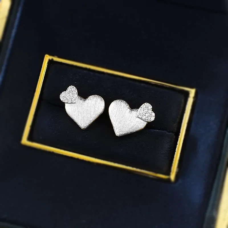 

Новые серебряные матовые серьги S925 Love, модные универсальные и элитные ювелирные изделия