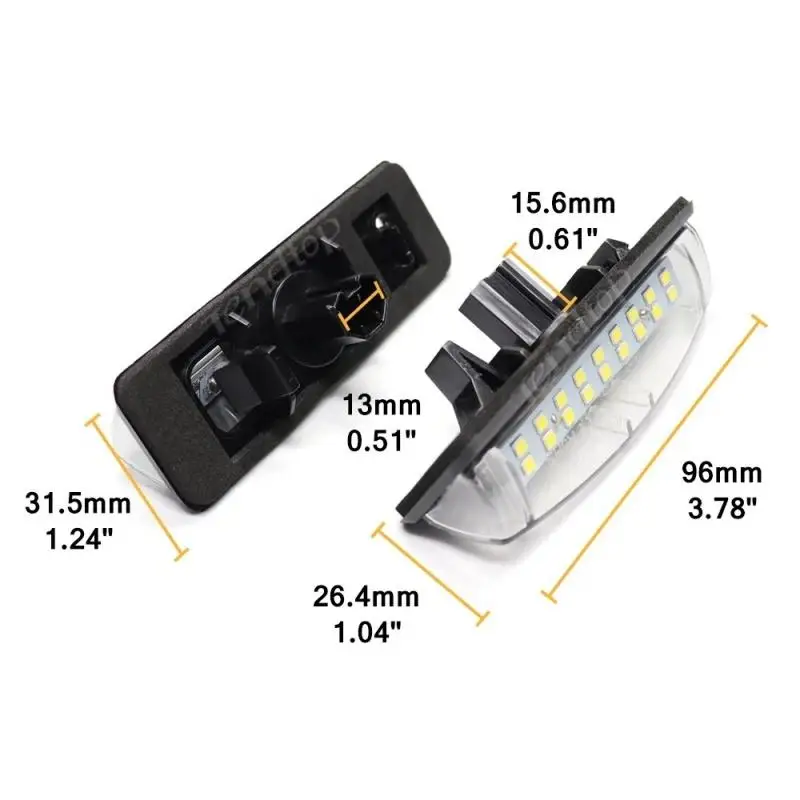 2pcs Car LED License Plate Light Number Plate Lamp For Lexus IS300 IS200 LS430 GS300 RX330 HS250h Toyota Prius Yaris Camry