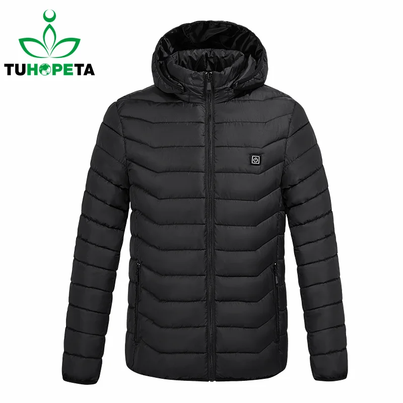 Tuhopeta Durable Outdoor Muti-heating Zones Jacket, Intelligent USB Switch, Adjustable Temperature Heated Coat for ski, camping