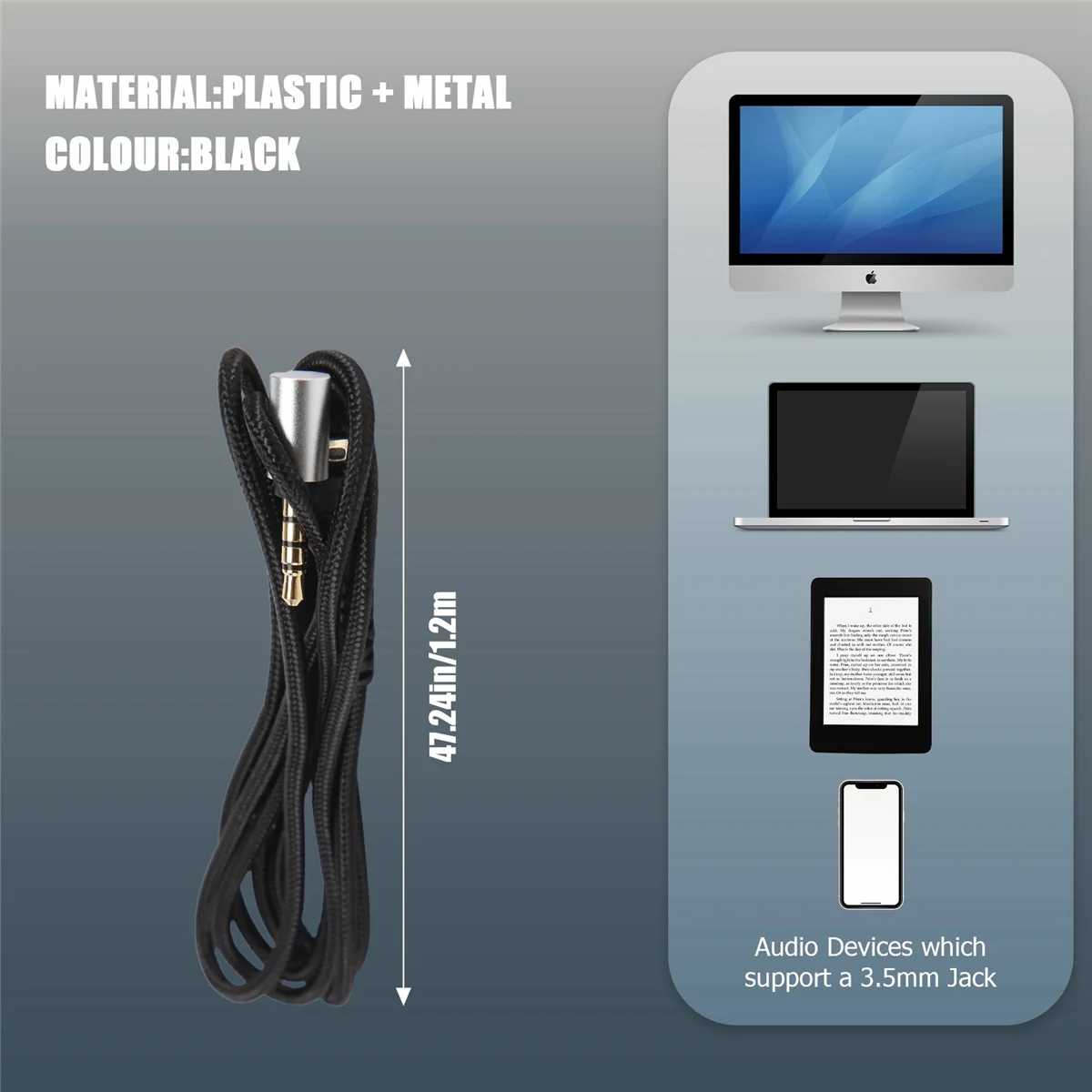 Replacement 3.5mm Audio Cable for SteelSeries Arctis 3, Arctis Pro Wireless, Arctis 5, Arctis 7, Arctis Pro Gaming HeadsetABGI