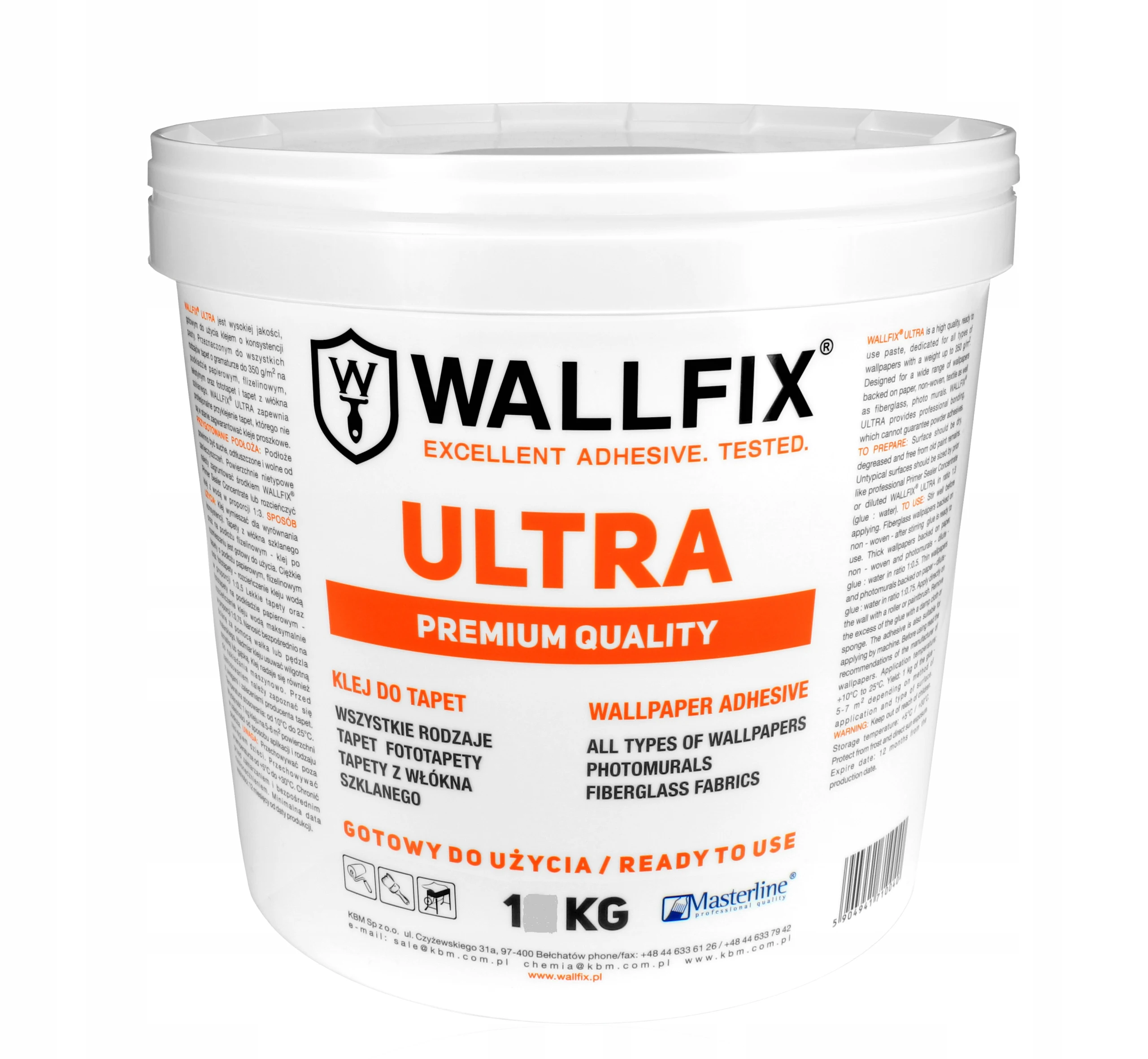 Wallfix Ultra Lijm voor alle behangsoorten, klaar voor gebruik, 1kg