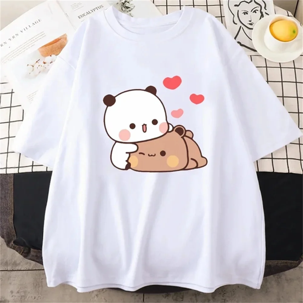 Cute Bear LOVE T Shirt Women Bubu Dudu Couple Tops tee summer Short Sleeve tshirts female Korean Casual girl t-shirt camisetas