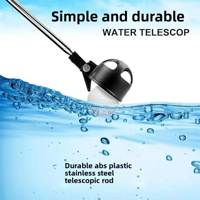 8-Section Retractable Stainless Steel Golf Ball Retriever Telescopic Ball Picker Spring Clip Head Non-slip Ergonomic Handle
