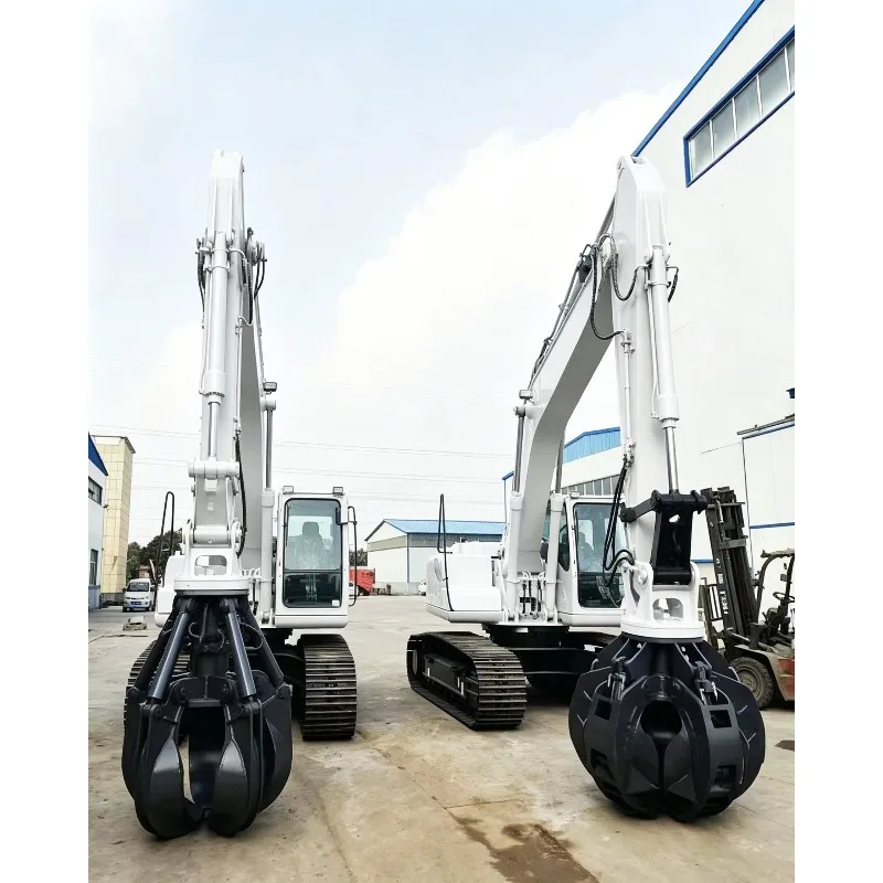 360 Degree Rotation Hydraulic Lotus Grapple Grab Bucket Excavator Attachment Multi Peel Clamp for 12-36t Quarry Loading Machines