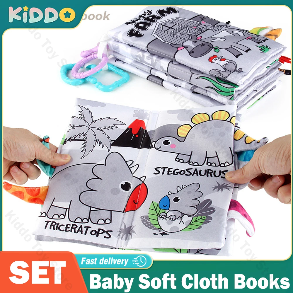 0-36M Baby Early Learning Speelgoedstaart Doek Boek Puzzel Ouder-Kind Interactief Geluidspapier Baby Activiteit Speelgoed Voor Baby 'S