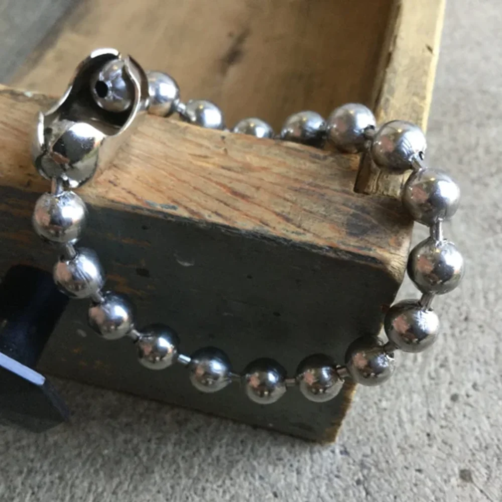 6mm 8mm 10mm Stainless Steel Bracelet For Men Women Beads Bracelet Grunge Chunky Ball Chain Bracelet Y2K Punk Style Jewelry