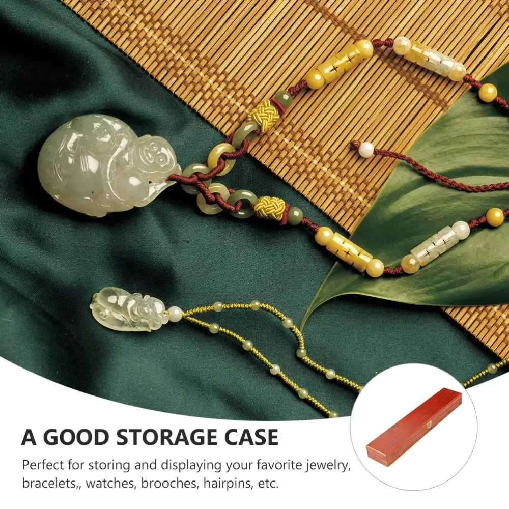 

Retro Wooden Jewelry Box Storage Box Vintage Vintage Trinket Case Elongated Design Ethnic Jewelry Display Box Living Room