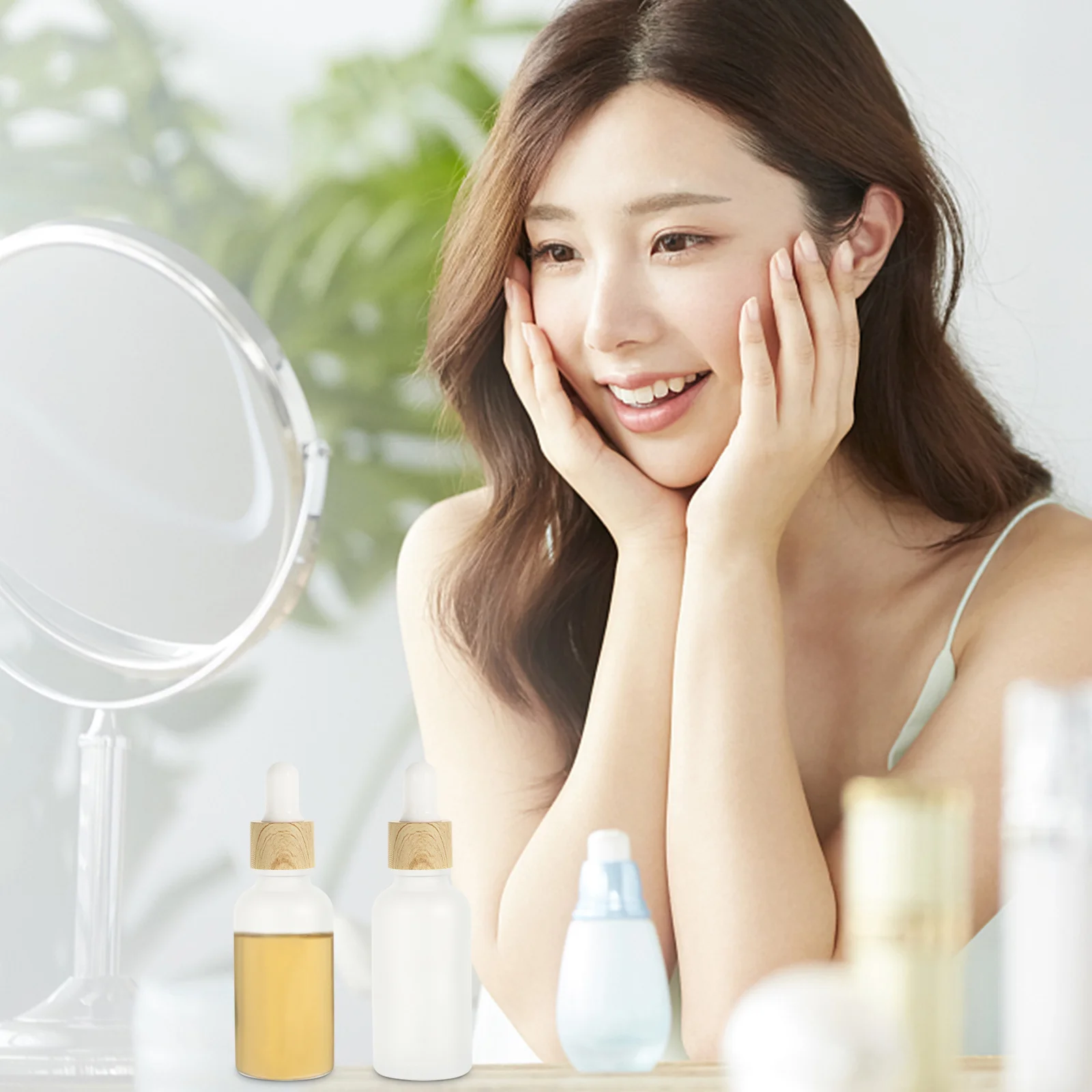 

4Pcs Subpackaging Bottle Kit Reusable Glass Dropper Bottles for Essential Oils Compact Portable Refillable Aromatherapy Solution