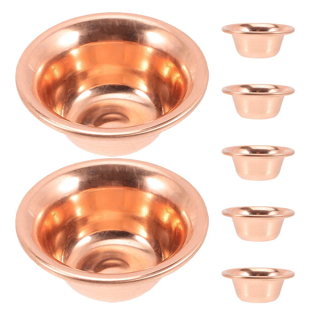 

7Pcs Copper Offering Bowls Set Tibetan Buddhist Ritual Smudge Plates Meditation Yoga Incense Burner Tray Decoration