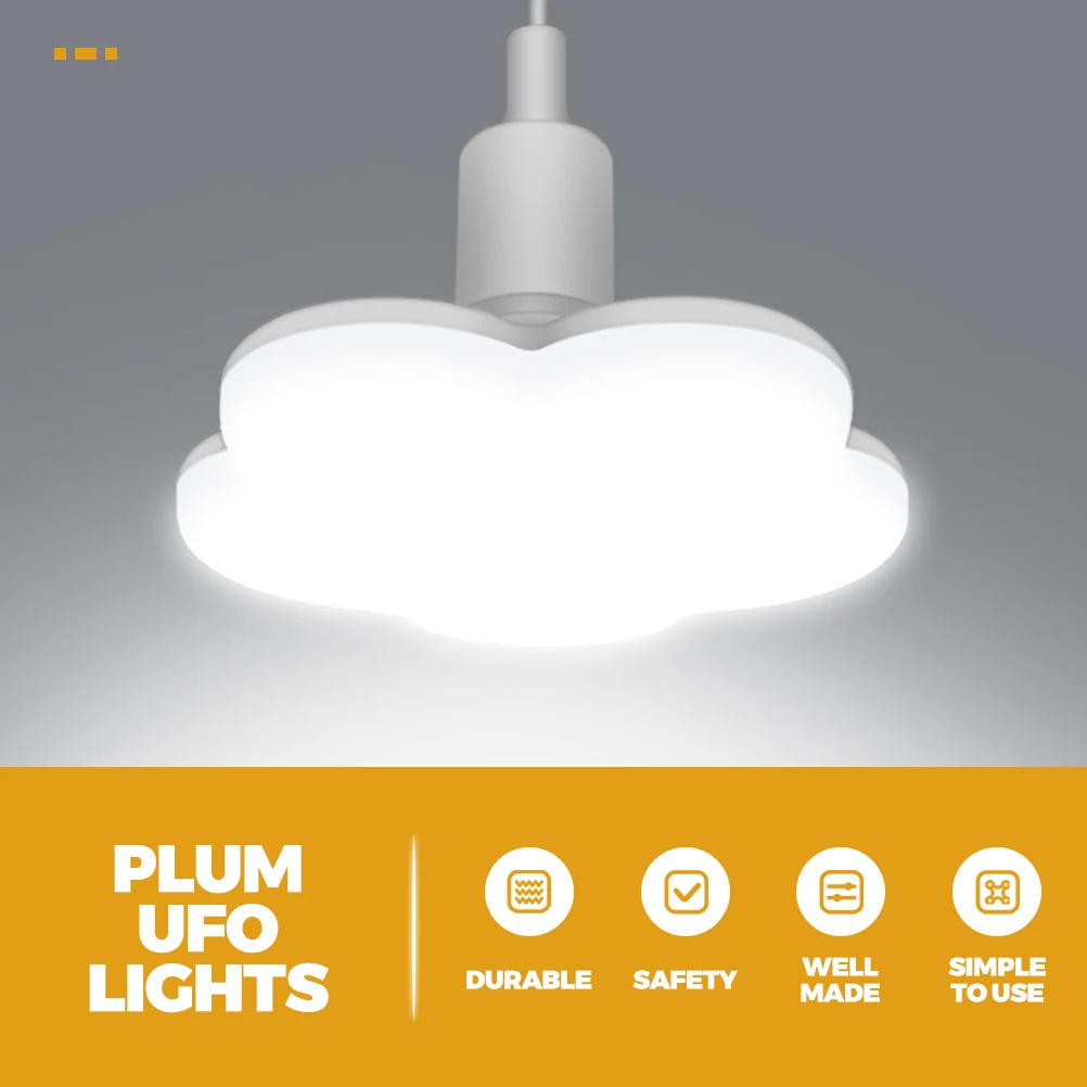

Plum Blossom Ufo Light E27 Bulb Replacement Pp Pc Dustproof Moisture Resistant Durable Indoor Night Market Industrial Mining