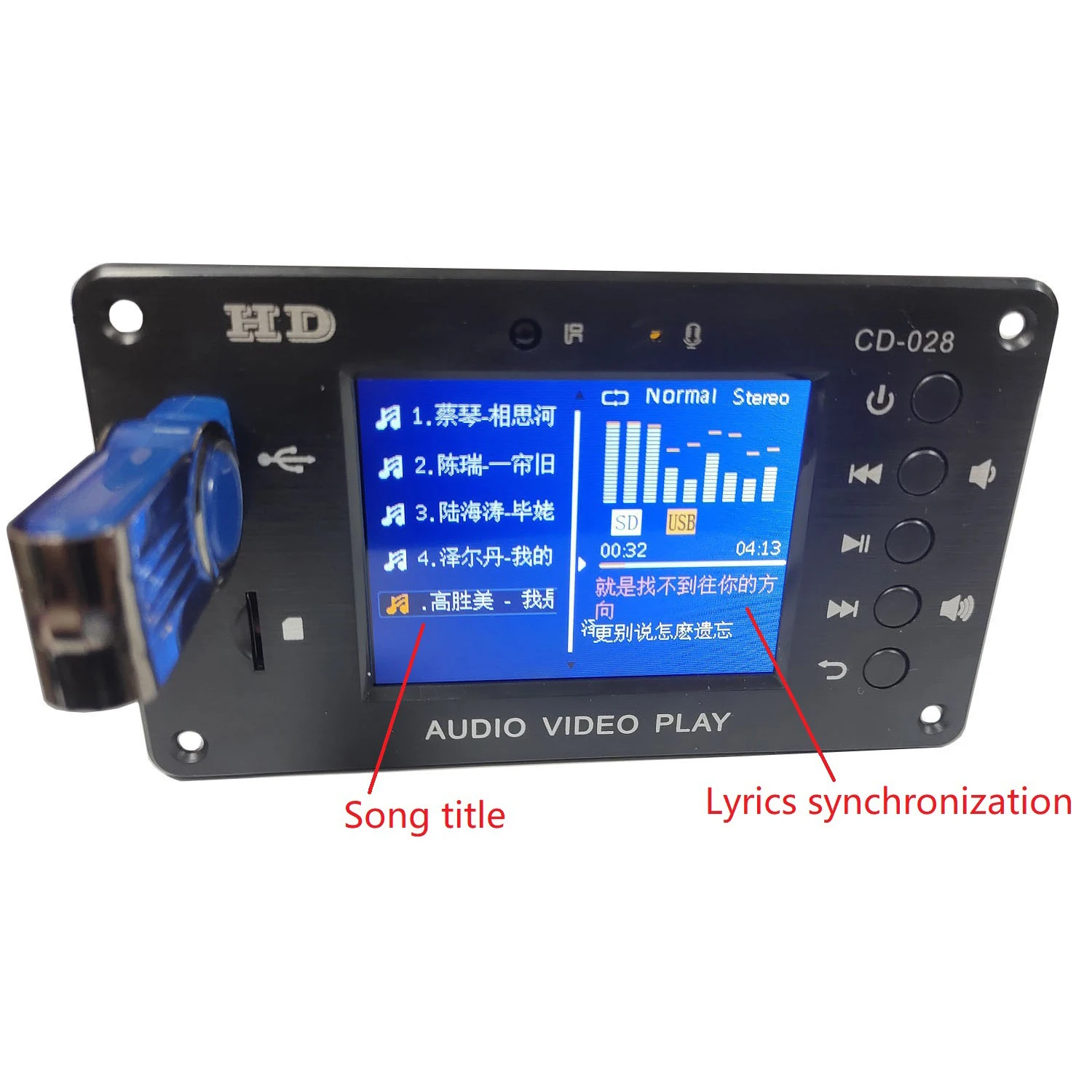 

Модуль Bluetooth DTS без потерь 028 MP5 12 В ЖК-экран Mp4/Mp5 HD Video APE/WAV Плата декодирования Беспроводной BT аудио и видео декодер