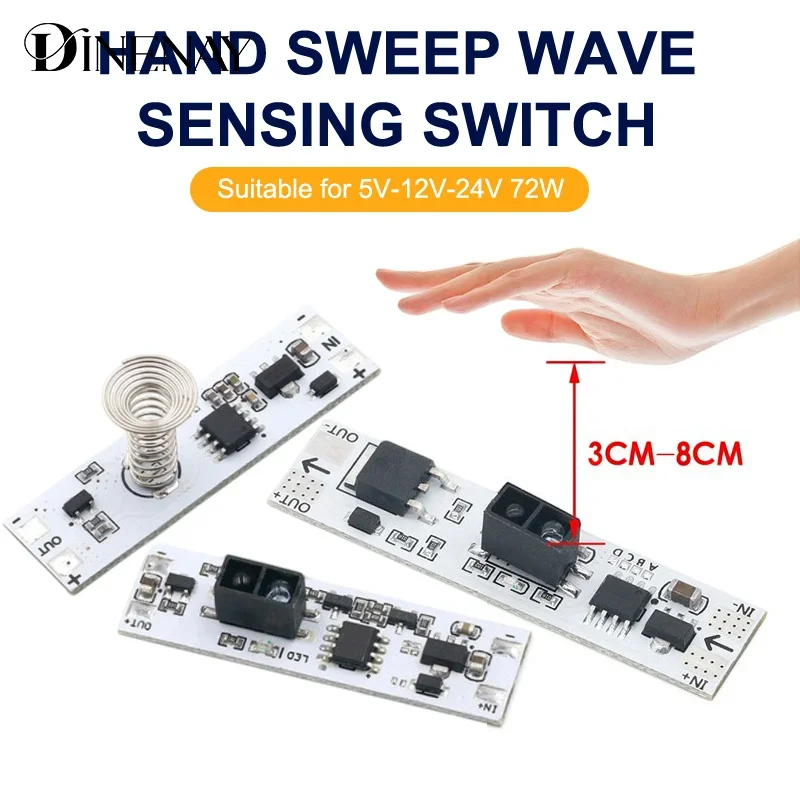1 قطعة مسافة قصيرة مسح الاجتياح اليد الاستشعار تيار مستمر 5 فولت-24 فولت 3A اليد الاجتياح وحدة تبديل LED يعتم مصابيح التحكم المكونات النشطة