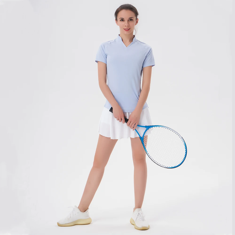 Women Golf Shirt V -Neck Short Sleeve Top Quick Drying T-Shirt Football Tennis Fitness Running Gym Casual Sports T-Shirt Shirt